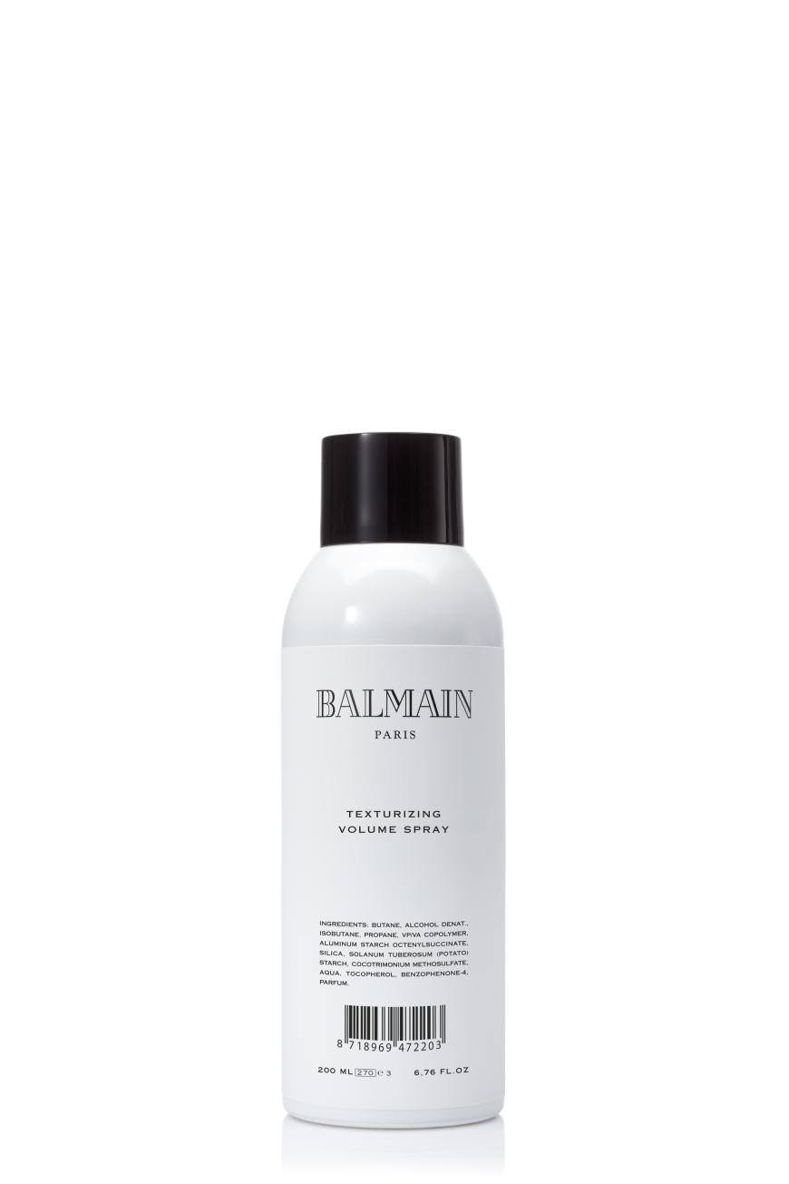 „Styling Texturizing Volume Spray“ von Balmain, ca. 24 Euro, store.balmainhair. com
