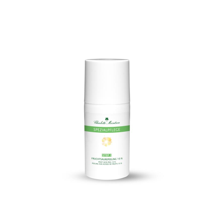 „Fruit & Peel Fruchtsäurepeeling 10 %“ von Charlotte Meentzen, ca. 25 Euro, in der Apotheke