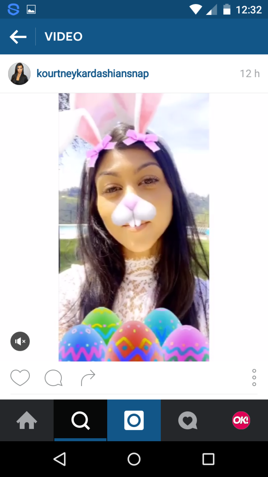 Kourtney Kardashian präsentiert sich auf Snapchat als süße Osterhäsin.