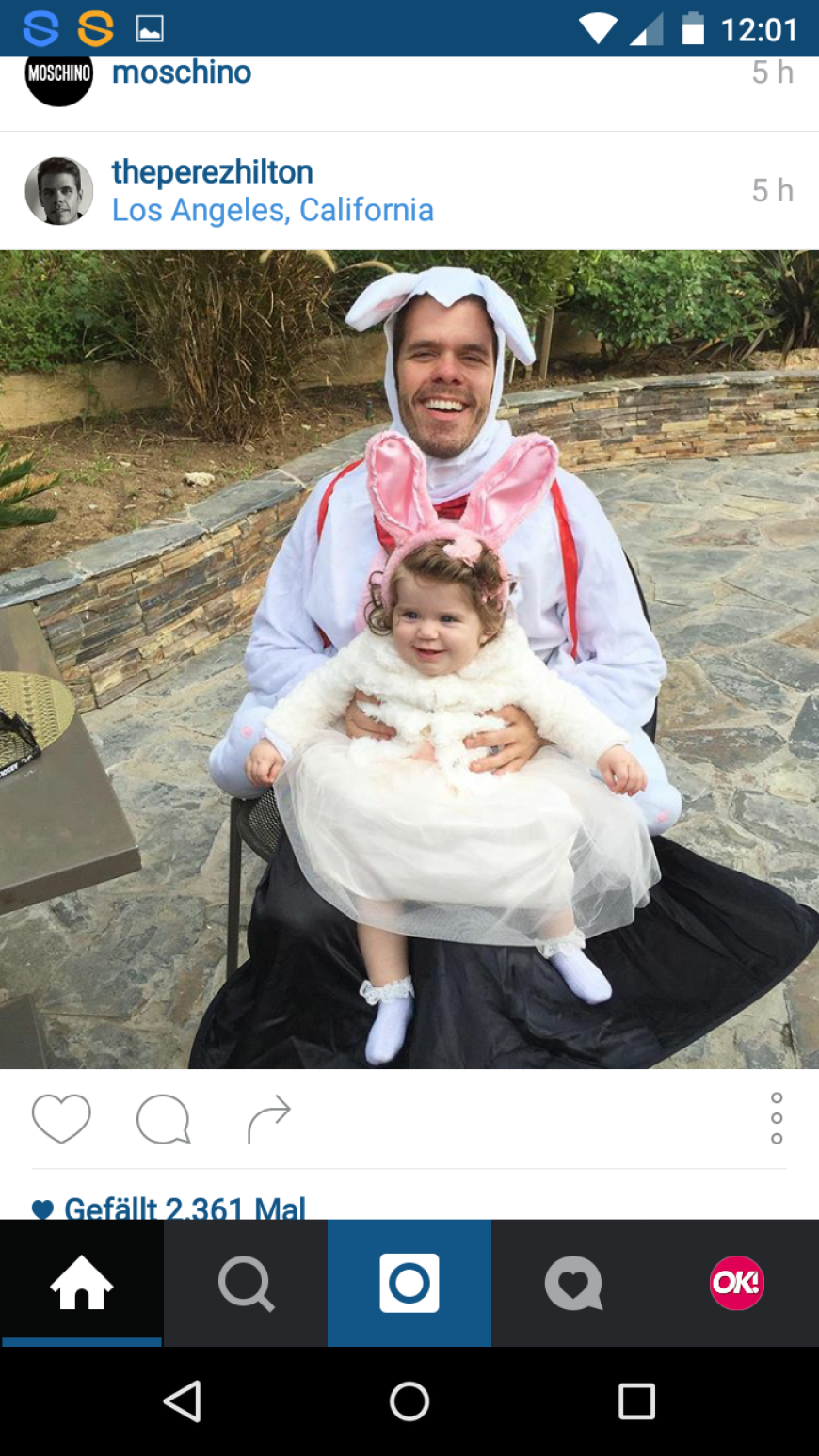 Promi-Blogger Perez Hilton hat sich für seine Kinder in den Osterhasen verwandelt.