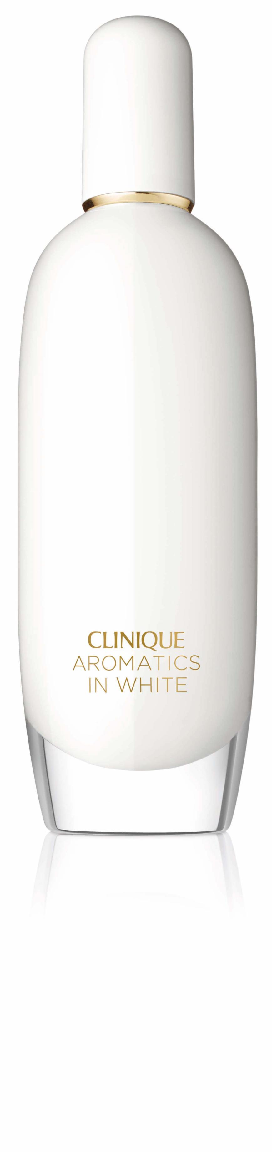 „Aromatics in White“ von Clinique, mit Veilchen, Pfeffer, Cistus und Patschuli ebenfalls für die Skorpion-Frau, 50 ml, EdP, ca. 70 Euro