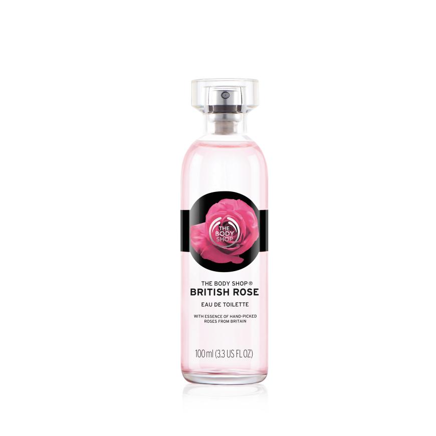 Aromen, wie Rose sind ideal für die Steinbock-Frau: „British Rose“ von The Body Shop, duftet nach Rose und Pfingstrose, 100 ml, EdT, ca. 18 Euro