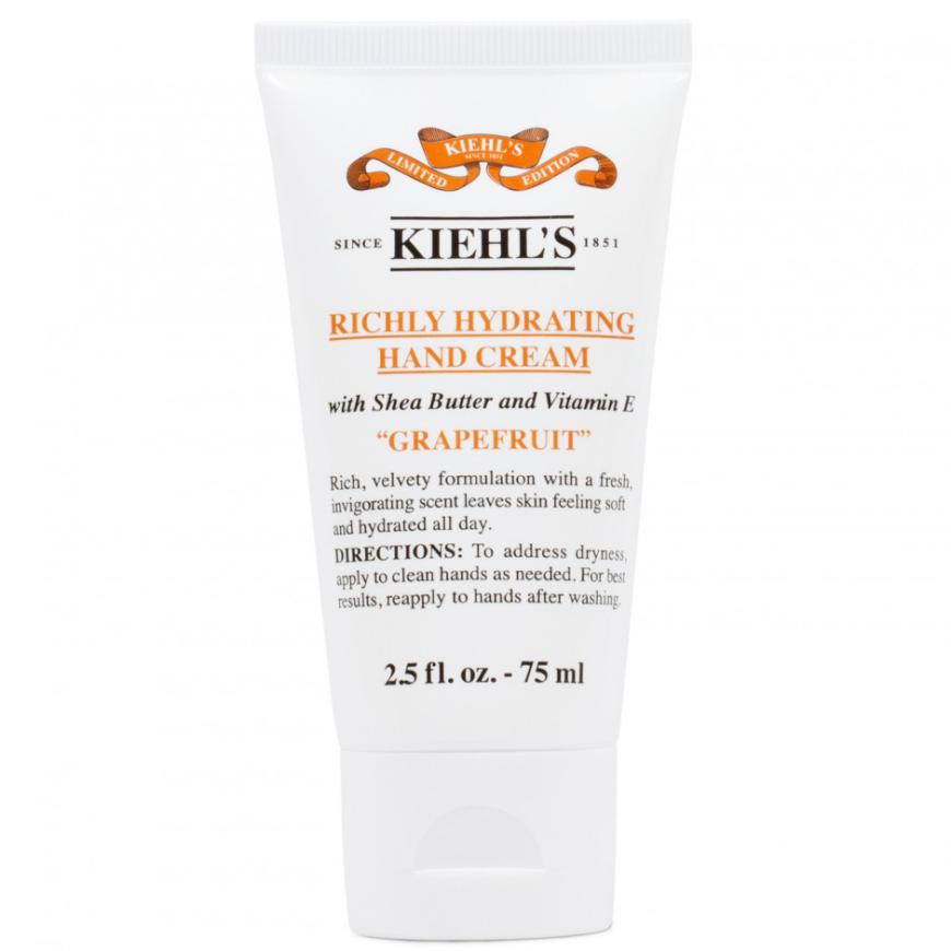 Für Nägel und Hände: „Richly Hydrating Handcreme Grapefruit“ von Kiehl’s, ca. 16 Euro, limitiert