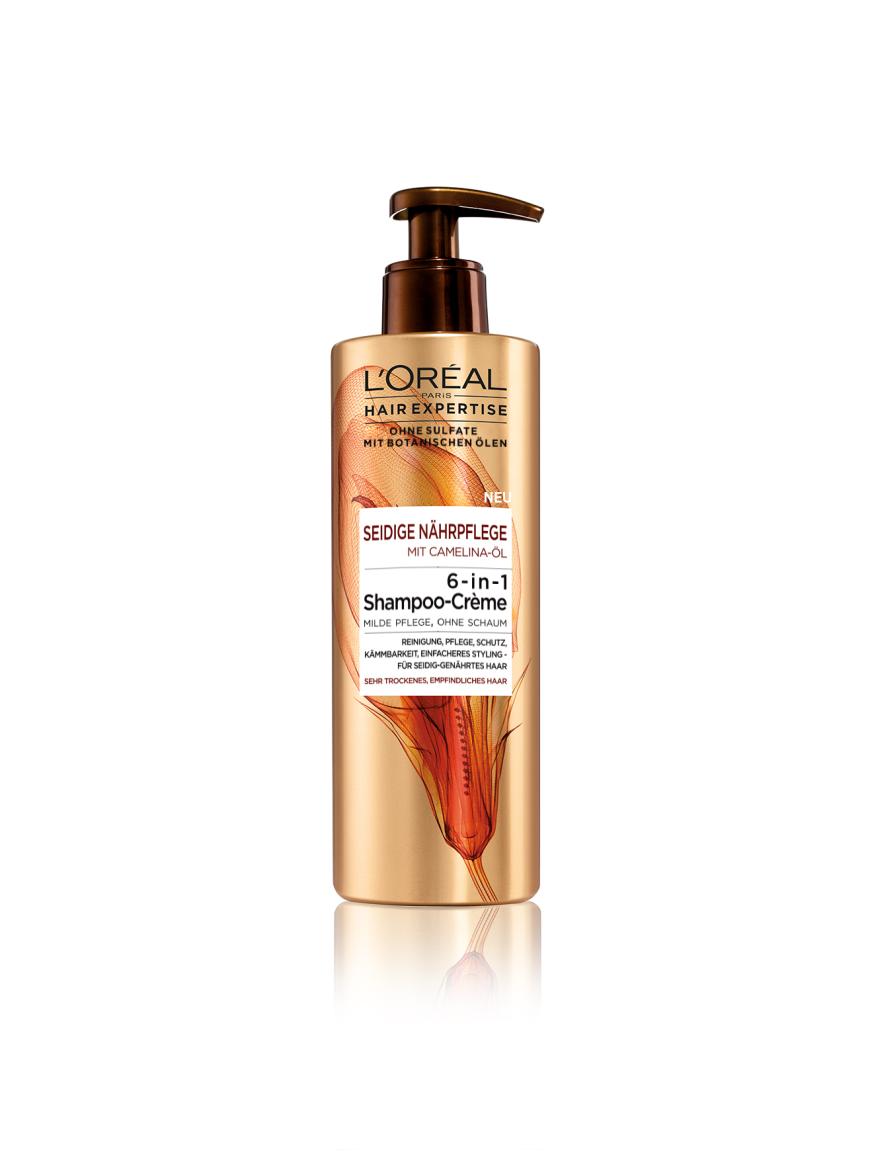 „Seidige Nährpflege 6-in-1 Shampoo-Crème“ von L’Oréal Paris, ca. 7 Euro