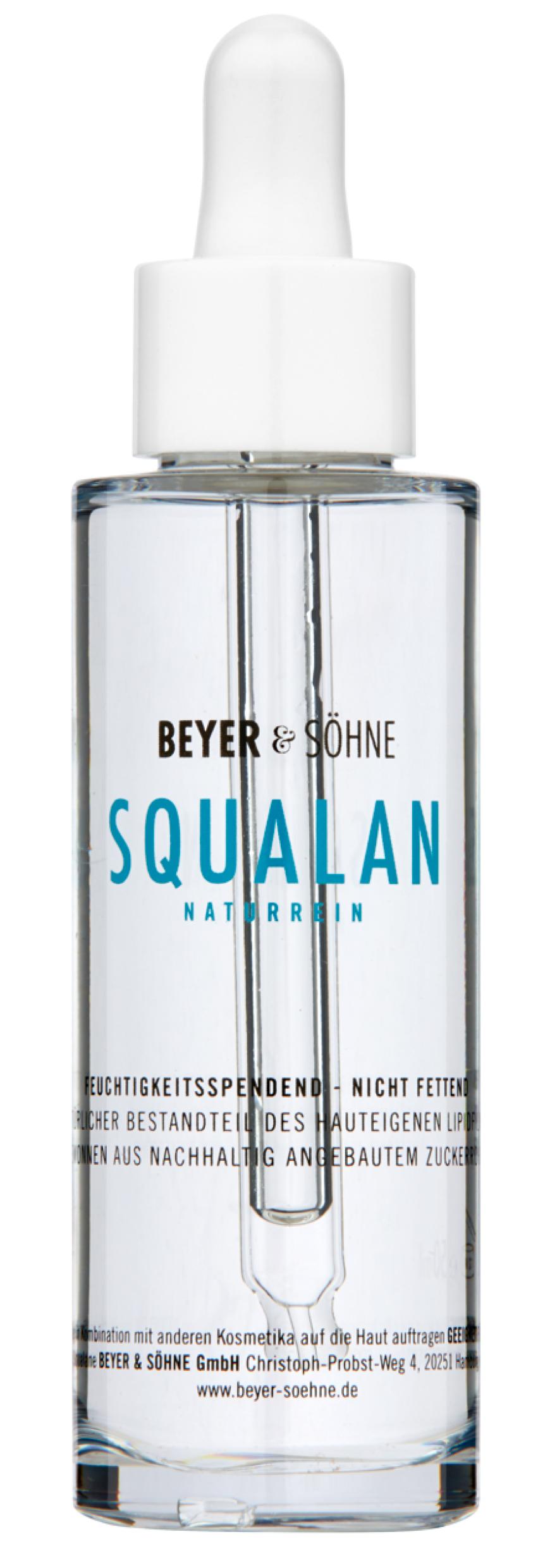 Teint: „Squalan“ von Beyer & Söhne durchfeuchtet, ca. 20 Euro, beyer-soehne.de