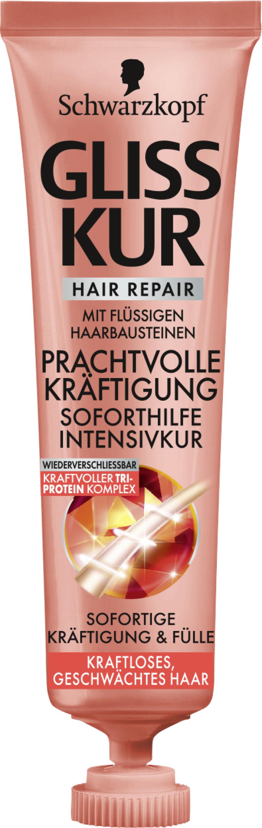 SOS-Hilfe: „Prachtvolle Kräftigung Intensivkur“ von Gliss Kur, ca. 1 Euro