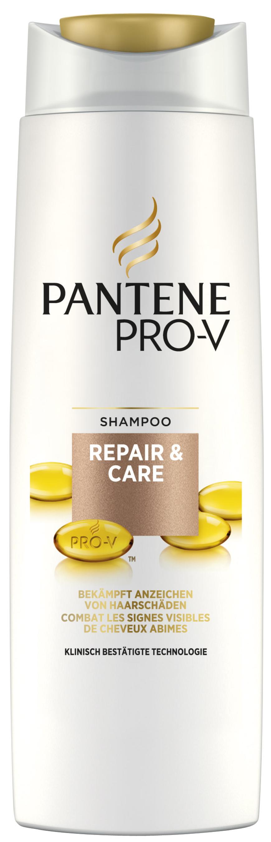 Unser Tipp: Nur wenn das Haar gesund ist, wirkt die Frisur- „Repair & Care“-Shampoo und -Spülung von Pantene Pro-V pflegen dank der Histidin-Technologie die Haare von Pantene-Gesicht Palina Rojinski, je ca. 3 Euro
