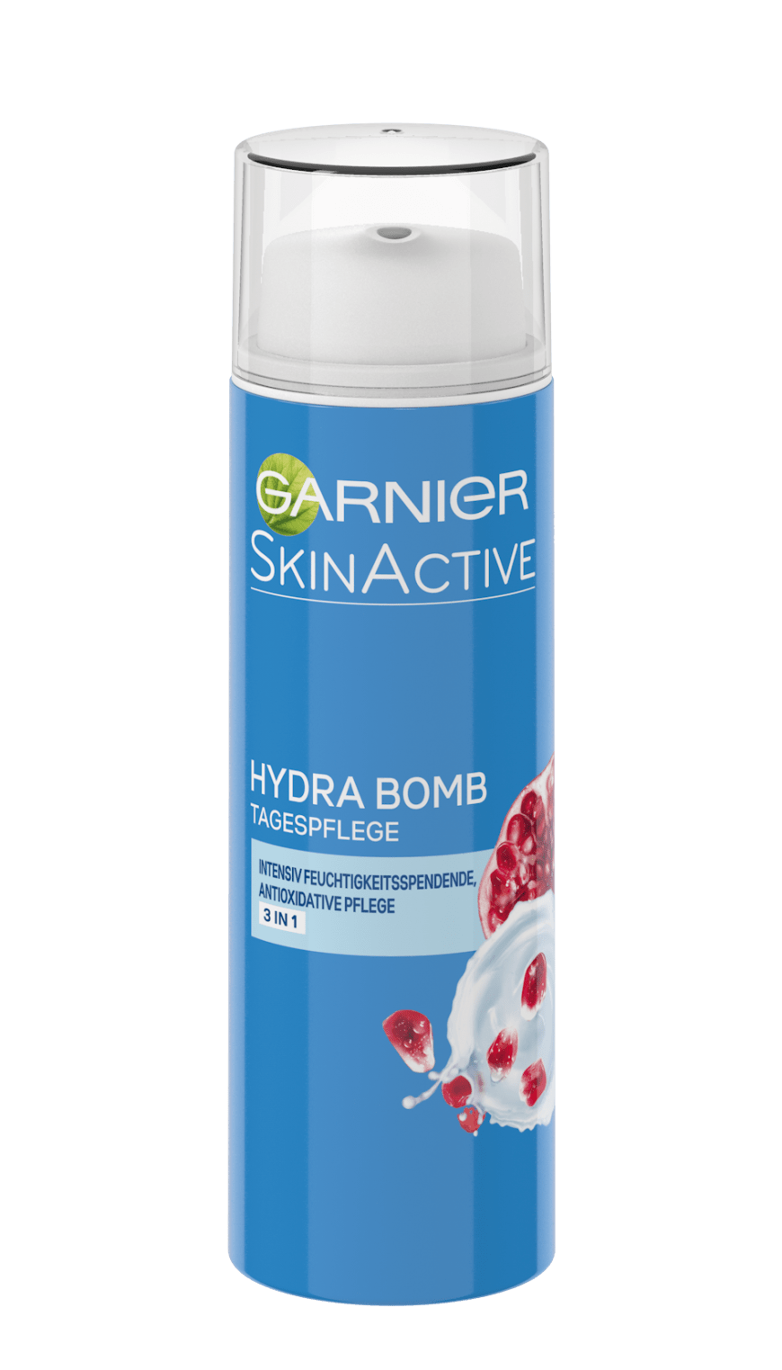 Statt fetthaltiger Tagespflege: „Hydra Bomb Tagespflege 3 in1“, versorgt die Haut mit Feuchtigkeit, von Garnier, ca. 6 Euro