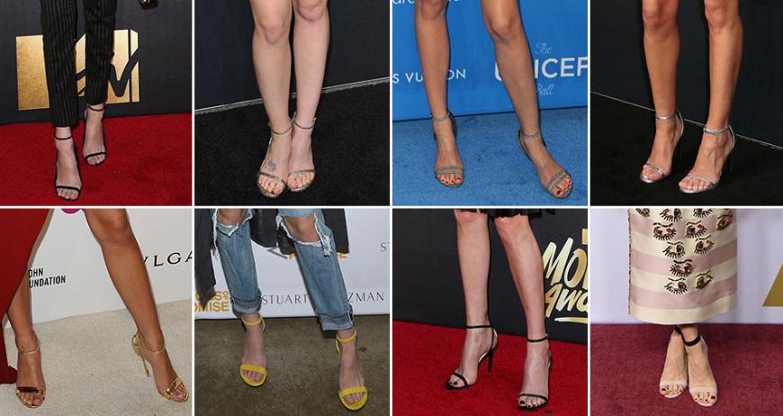 Zeigt her eure Füße: Nicht nur in Hollywood sind Riemchensandalen derzeit die am besten vertretenen Schuhe auf dem Red Carpet.