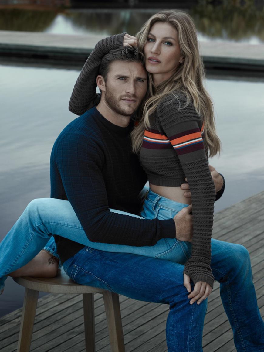 Der 30-Jährige ist auch Model - hier ist er in einer Kampagne mit Gisele Bündchen auf dem Schoß zu sehen.