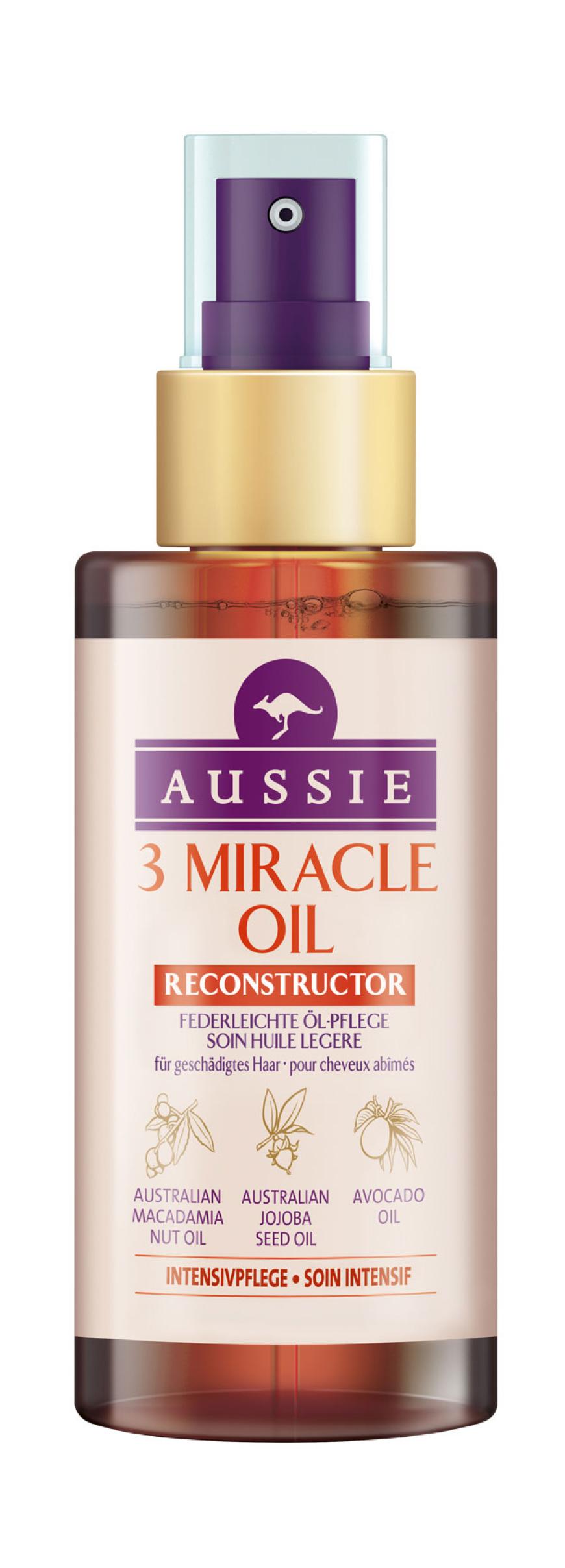 Regeneriert: „3Miracle Oil Reconstructor“ von Aussie, ca. 8,99 €