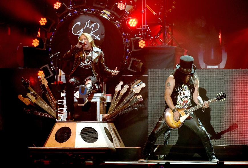 Axl Rose mit Guns N' Roses Gitarrist Slash.