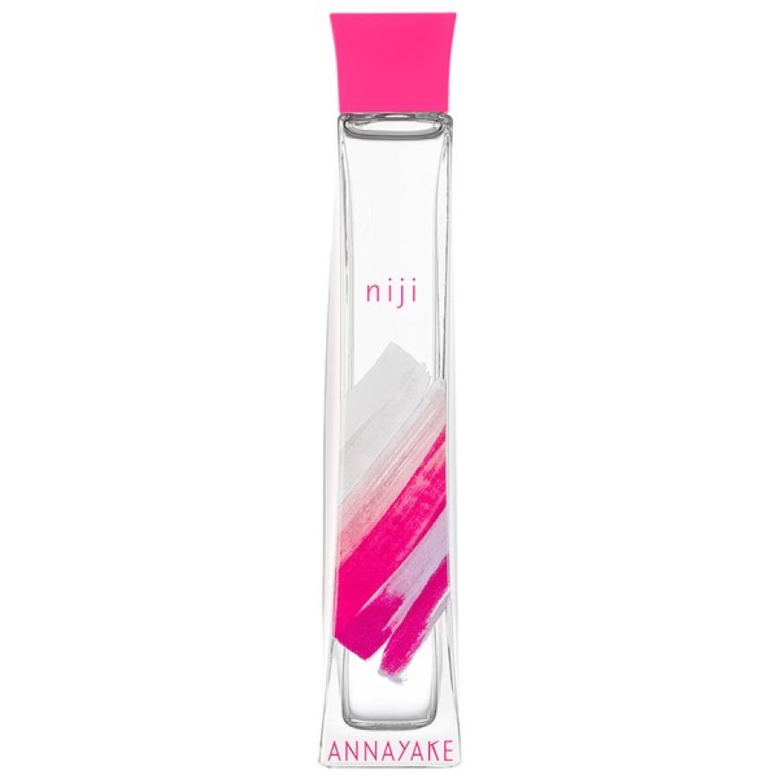 Mit einem blumig-frischen Mix aus Pfingstrose, Rose, Freesie sowie fruchtigen Noten von Mandarine, Johannisbeere und Aprikose besticht „Niji“ von Annayake, knapp 70 Euro.