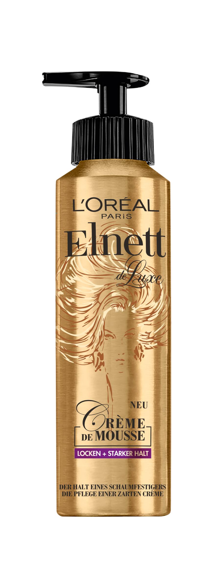 Sorgt für Sprungkraft „Elnett Crème de Mousse Locken & Starker Halt“ von L’Oréal Paris, ca. 4 Euro