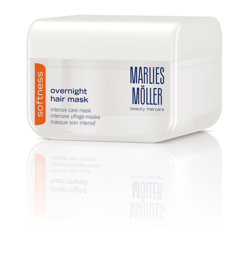 Durchfeuchtung über Nacht: „Overnight Hair Mask“ von Marlies Möller, ca. 37 Euro, beim Friseur