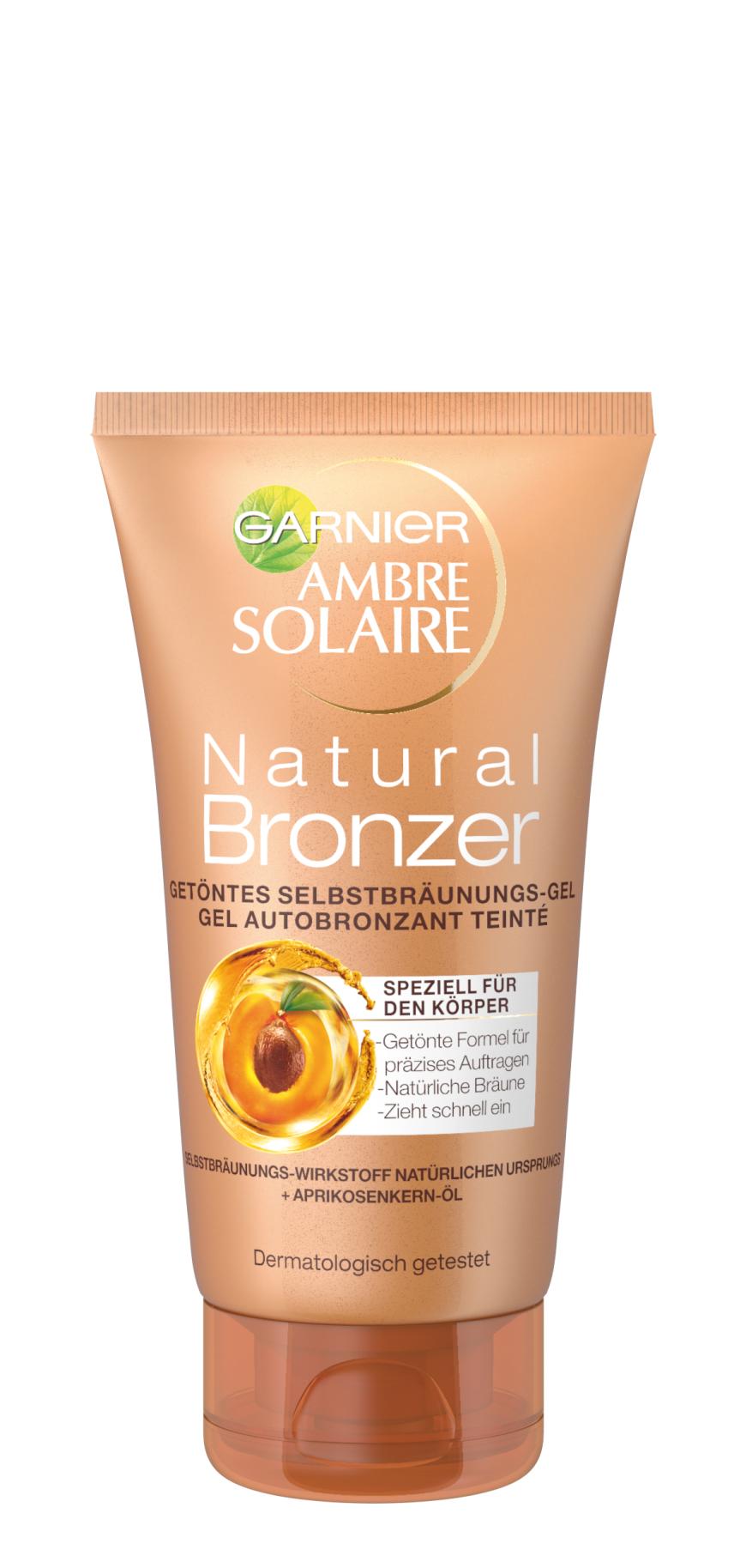 „Ambre Solaire Natural Bronzer Gel“ von Garnier, für den Körper, ca. 5 Euro