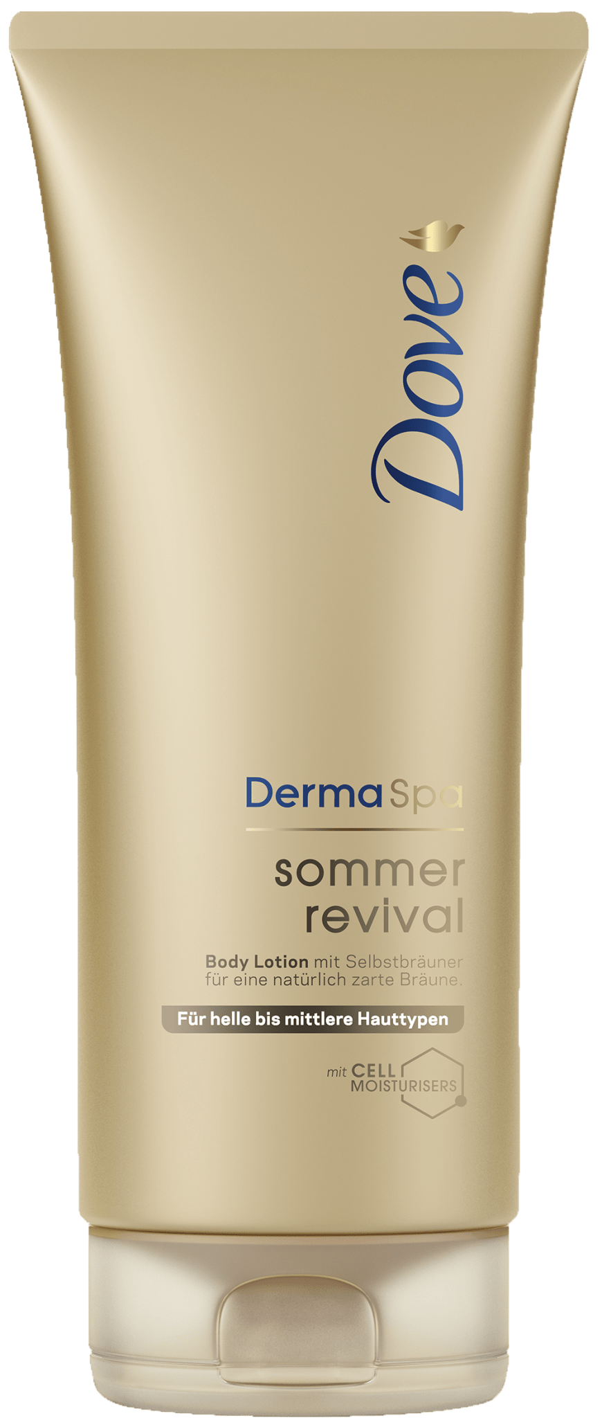 Bräunt graduell: „DermaSpa Sommer Revival Body Lotion“ von Dove, ca. 5 Euro