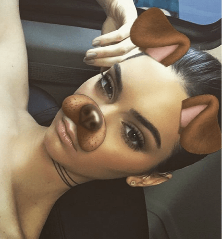 So sexy kann der Hunde-Filter sein: Kendall Jenner (KendallJenner) wirbt so für ihr Snapchat-Profil