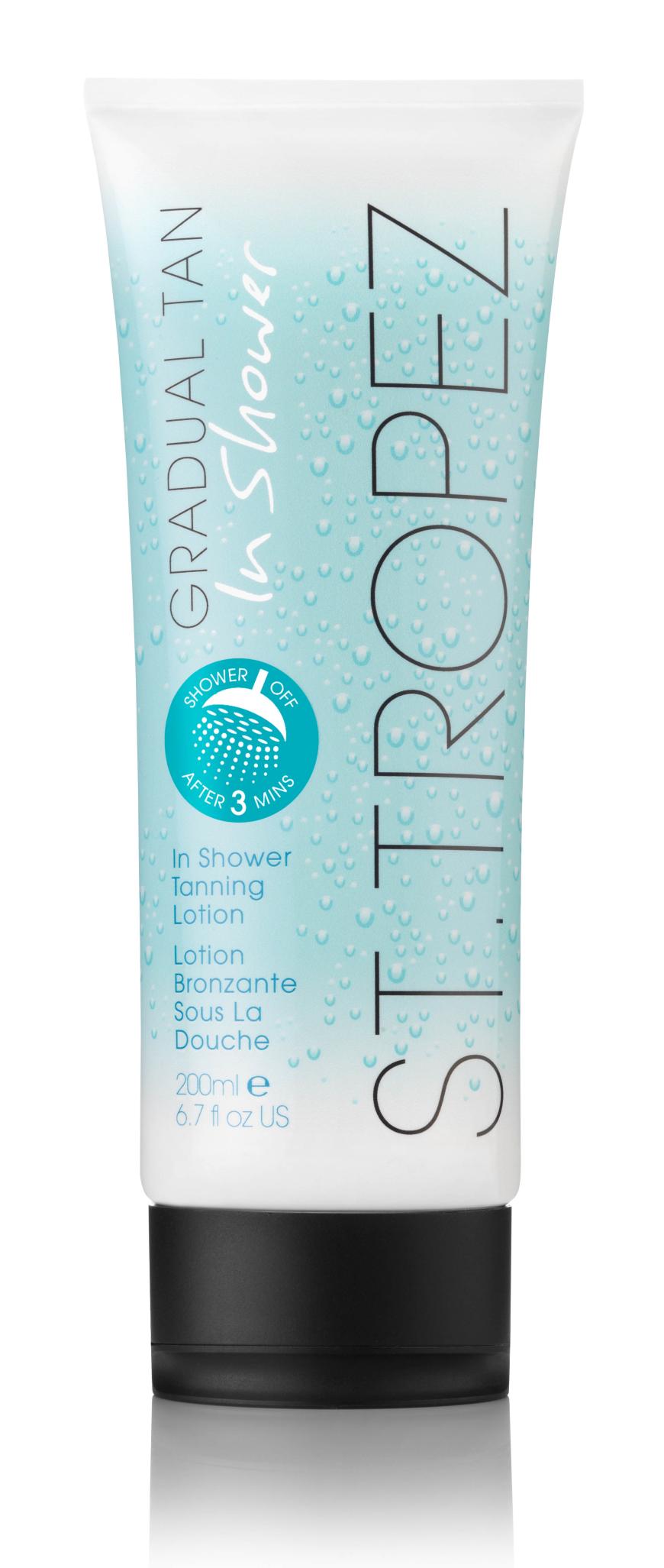Unser Liebling: „Gradual Tan In Shower Lotion“ von St. Tropez, ohne Parabene und Sulfate, ca. 18 Euro, douglas.de