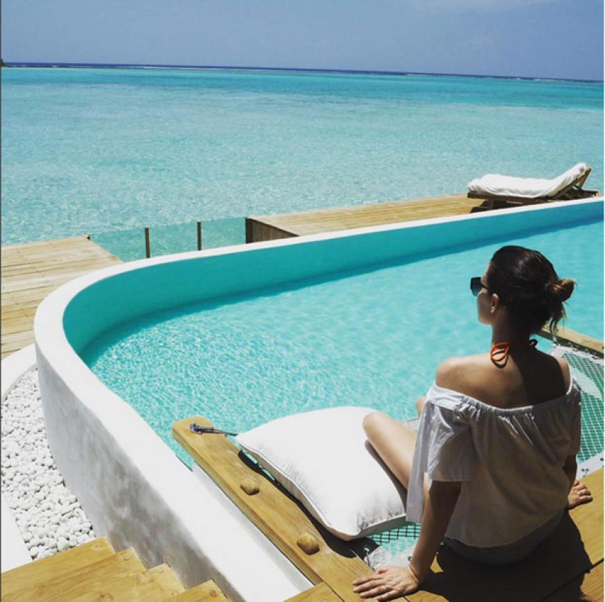 Atemberaubend: Vom neuen Soneva Jani Resort, das erst im September offiziell öffnet, blickt man auf endlose Weiten von türkisblauem Meer.
