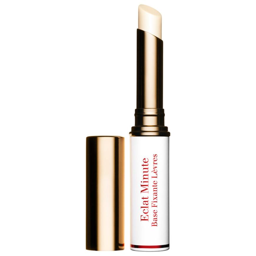 „ECLAT MINUTE BASE FIXANTE LÈVRES“ von Clarins, mit Blütenwachs, ca. 19 Euro
