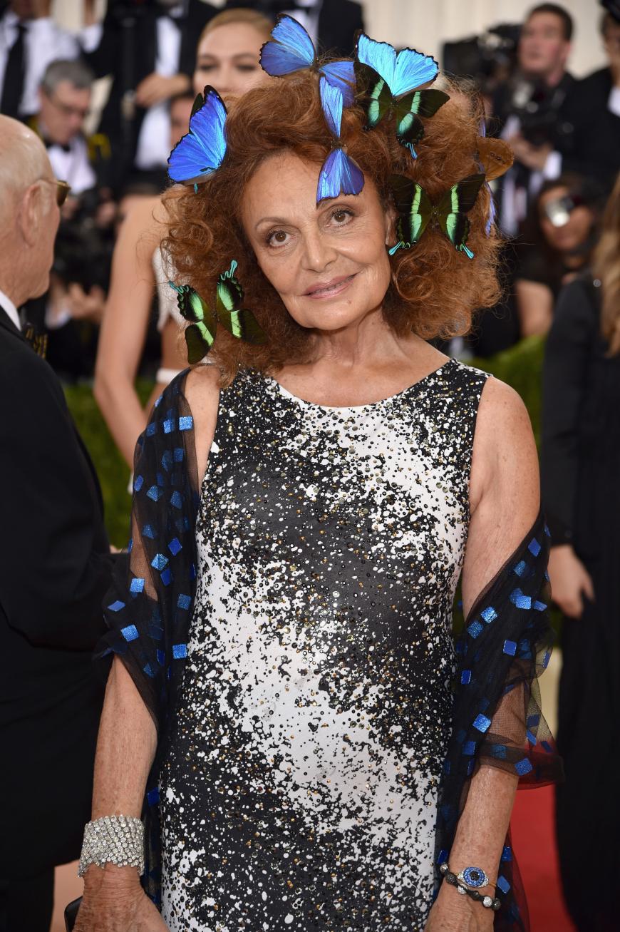 Design-Ikone Diane von Furstenberg hatte Schmetterlinge auf dem Kopf statt im Bauch.