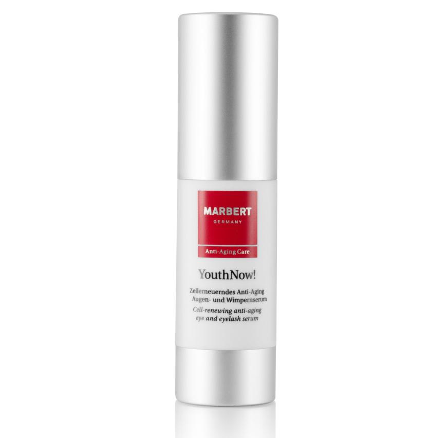„YouthNow! Zellerneuerndes Anti-Aging Augen- und Wimpernserum“ von Marbert, reduziert Linien und Fältchen, ca. 28 Euro