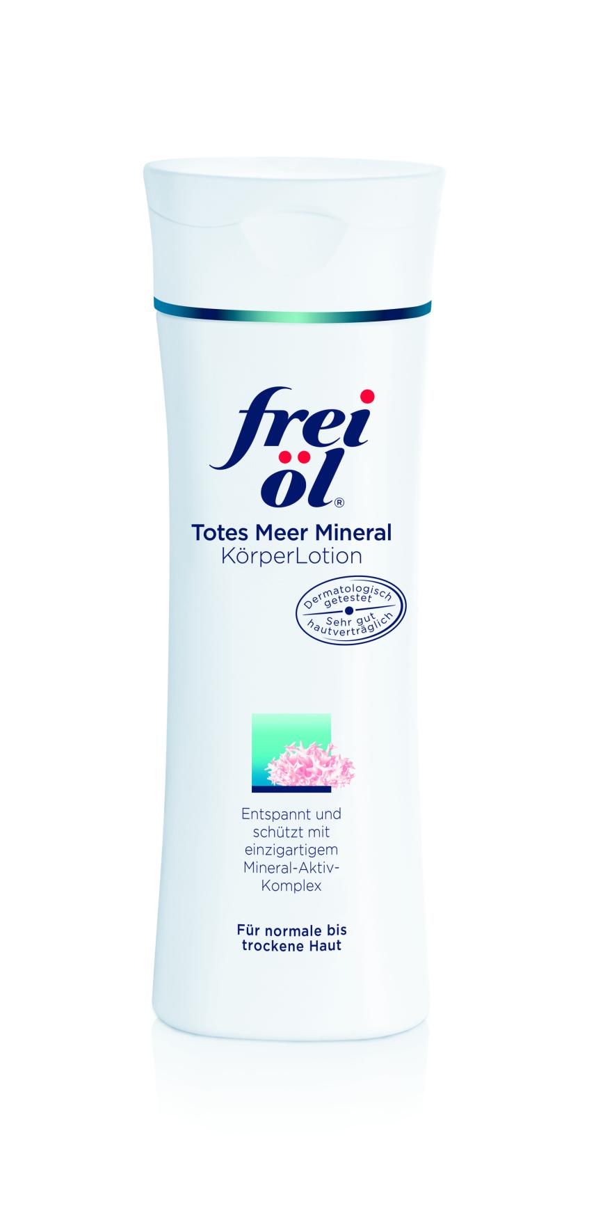 Rotalge: „Totes Meer Mineral KörperLotion“ von Frei Öl, lang anhaltender Feuchtigkeitsversorger, ca. 17 Euro
