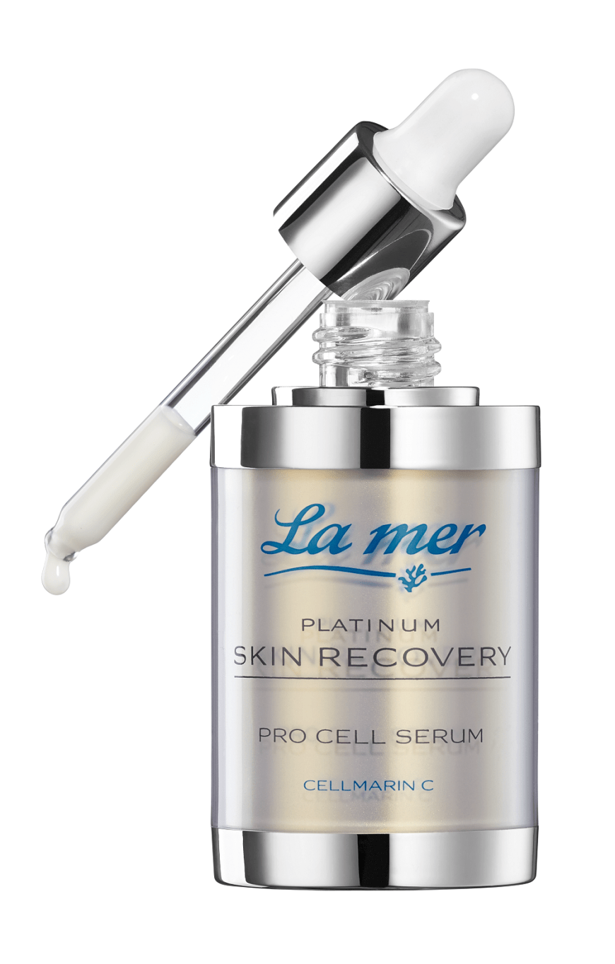 „Platinum Skin Recovery Pro Cell Serum“ von La Mer, wirkt der Hautalterung entgegen, ca. 79 Euro