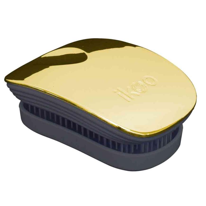 IN REIH UND GLIED „Pocket Metallic“-Haarbürste von ikoo, entwirrt im Nu, ca. 20 Euro, ikoo-brush.com
