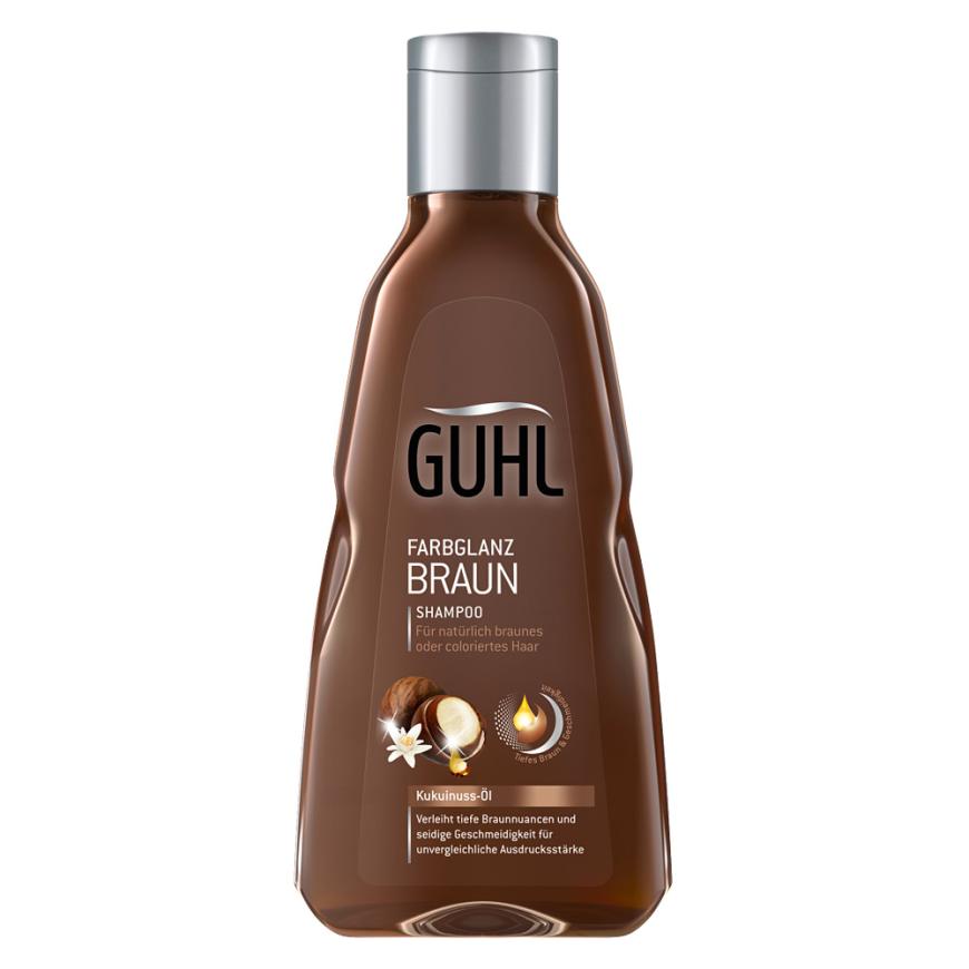 Anti-Farbverblassen: „Farbglanz Braun Shampoo“ von Guhl, ca. 4 Euro