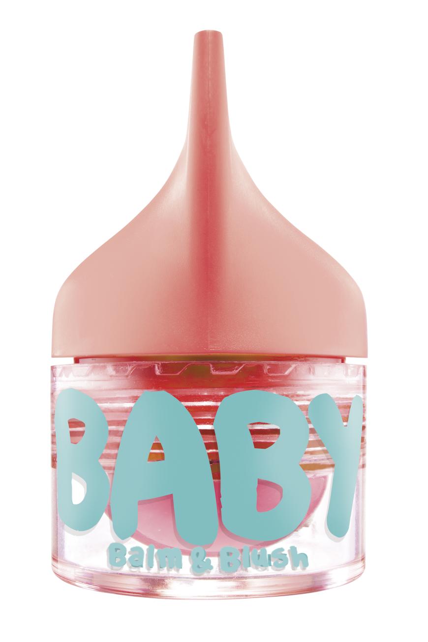 MIT VITAMIN E „Baby Lips Balm and Blush“ von Maybelline New York, in „Innocent Peach“, ca. 5 Euro