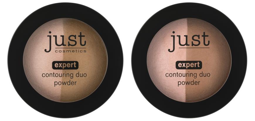 Paarweise: „Expert Contouring Duo Powder“ von Just Cosmetics, mit Bronzer und Highlighter, ca. 4 Euro, bei Budnikowsky