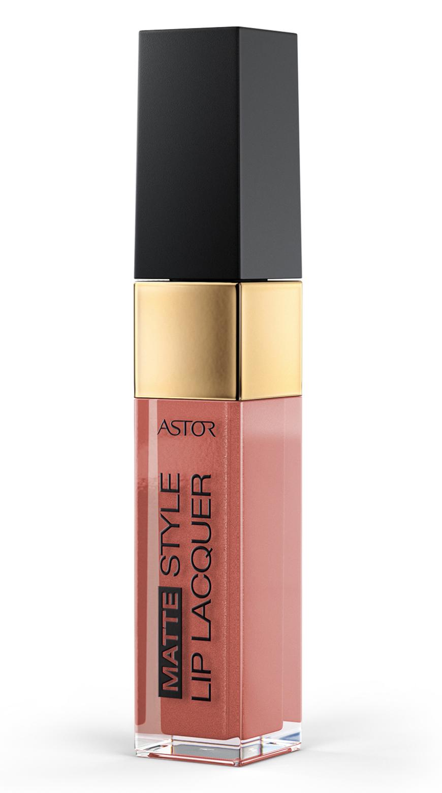 Mit Puderpartikeln: „Style Lip Lacquer Matte“ von Astor, in „All About Style“, ca. 8 Euro