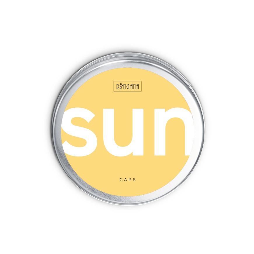 Vor dem Sonnenbad: „Sun Caps“-Kapseln von Ringana, wirken Sonnenschäden entgegen, ca. 54 Euro, ringana.com