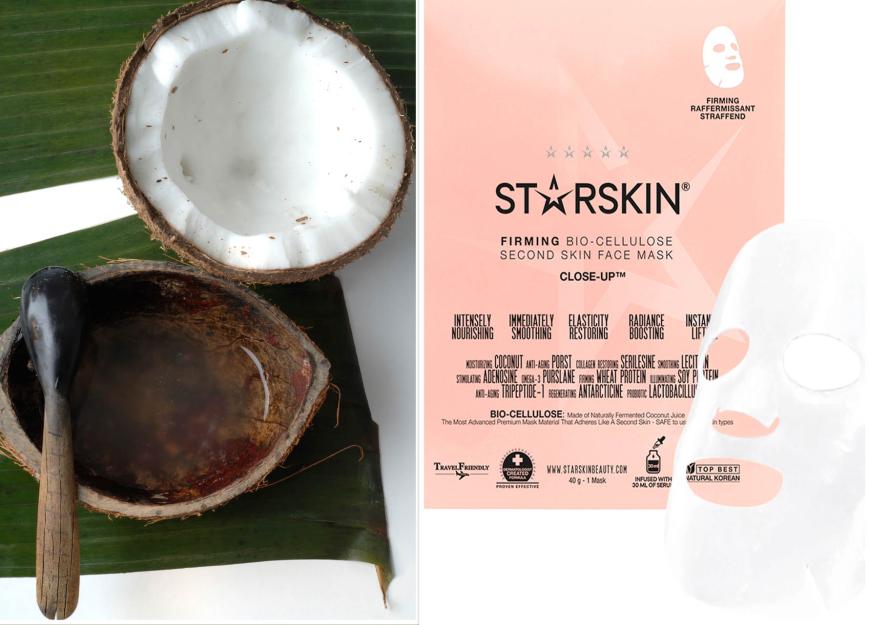 Zaubert einen prallen Teint: „Firming Bio-Cellulose Second Skin Face Mask“ von Starskin, ca. 11 Euro, douglas.de