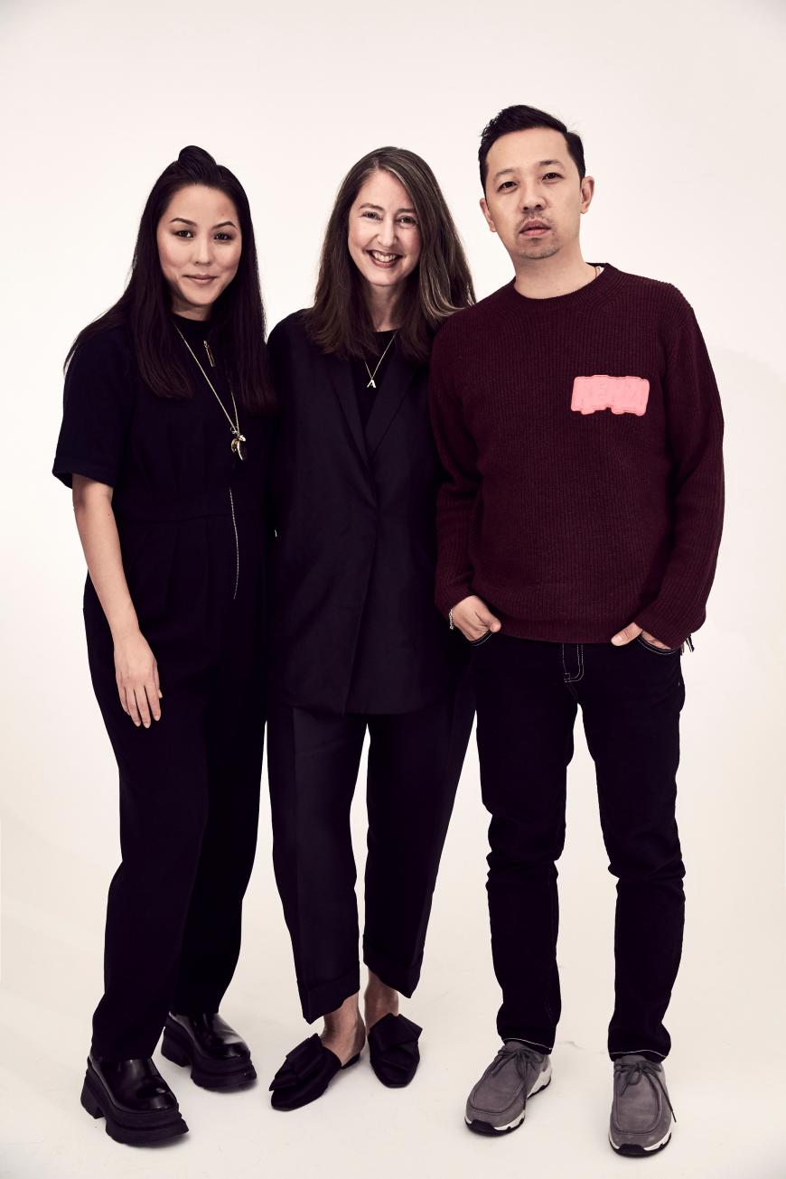 Carol Lim und Humberto Leon von Kenzo mit Ann-Sofie Johansson von H&M