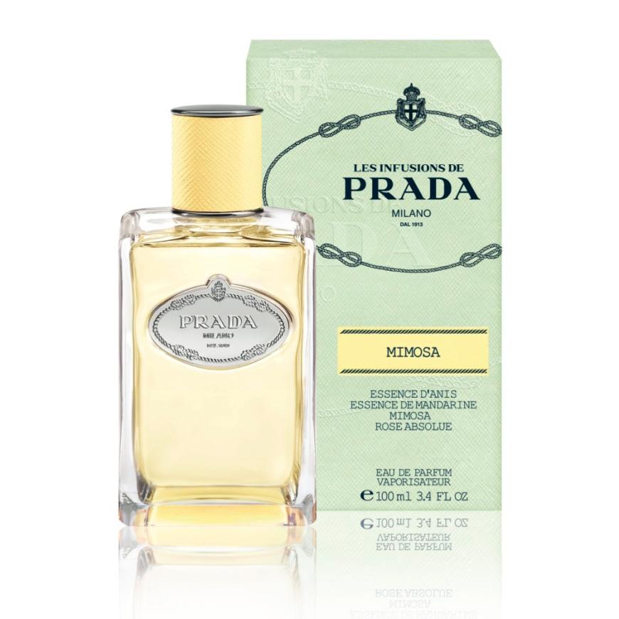 Sorgt für Lieblichkeit: Duftet blumig und warm nach Mimosa, „Les Infusions de Prada Mimosa“ von Prada, 100 ml, EdP, ca. 114 Euro