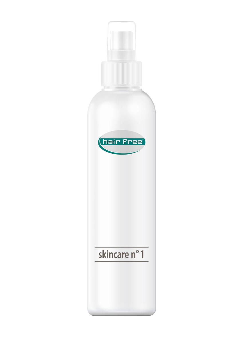 „Skincare N°1“-Spray von Hairfree, beruhigt mit Silber, Meerwasser und Panthenol, ca. 25 Euro