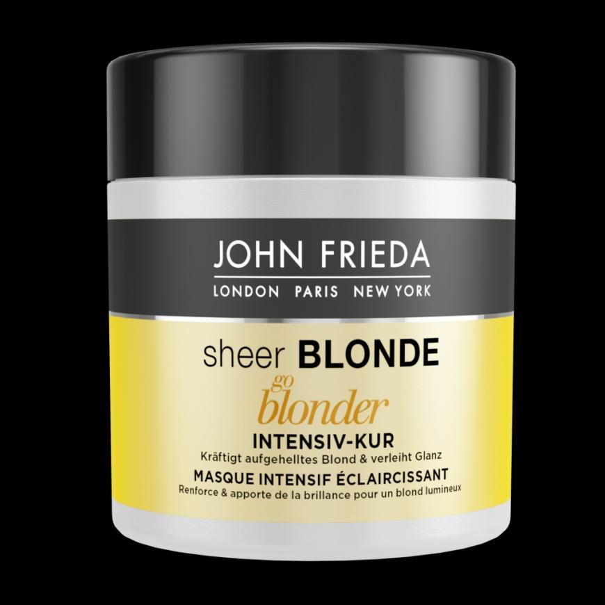 HELLT AUF „Sheer Blonde Go Blonder Intensiv-Kur“ von John Frieda, ca. 8 Euro