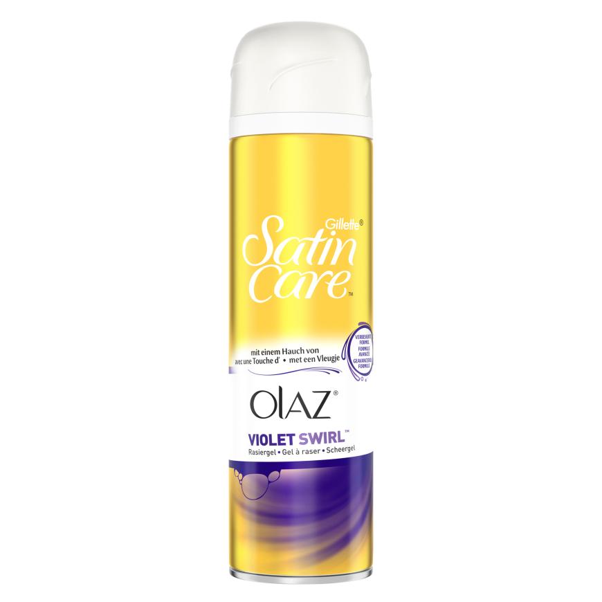 „Olaz Satin Care Violet Swirl“-Rasiergel von Gillette, ca. 4 Euro