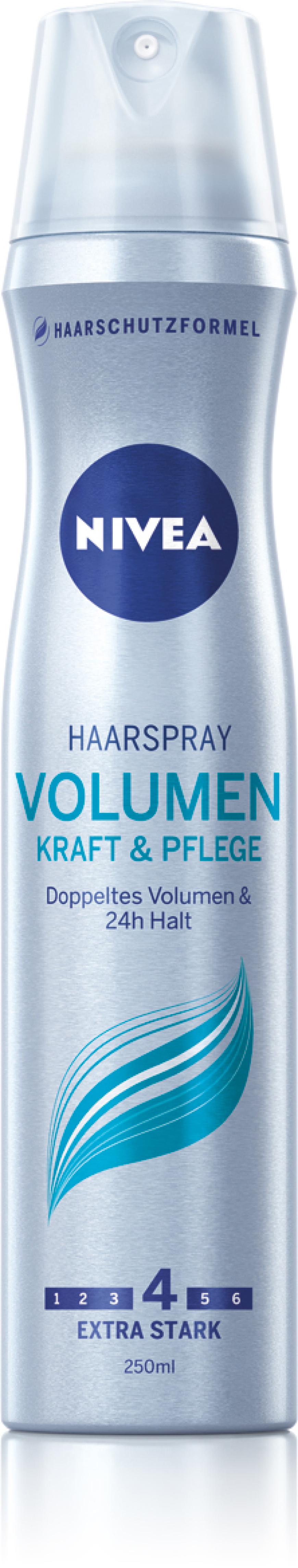 PERFEKTER HALT „Volumen Kraft & Pflege Haarspray“ von Nivea, ca. 3 Euro