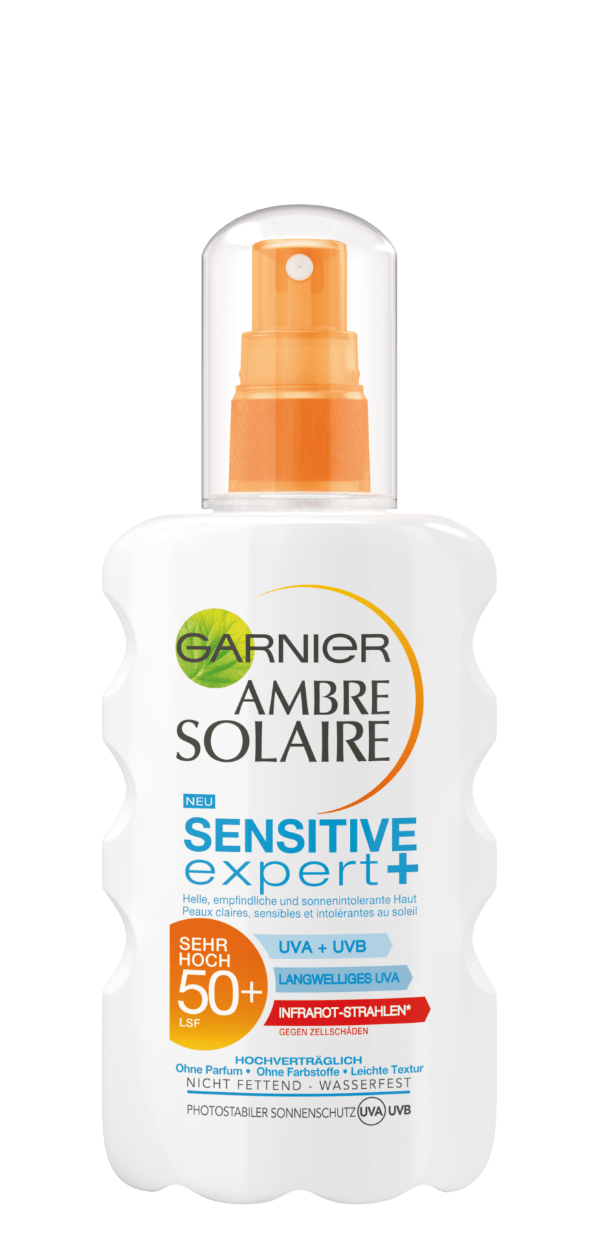 EXTRALEICHT „Ambre Solaire Sensitive Expert+ LSF 50“ von Garnier, ca. 9 Euro