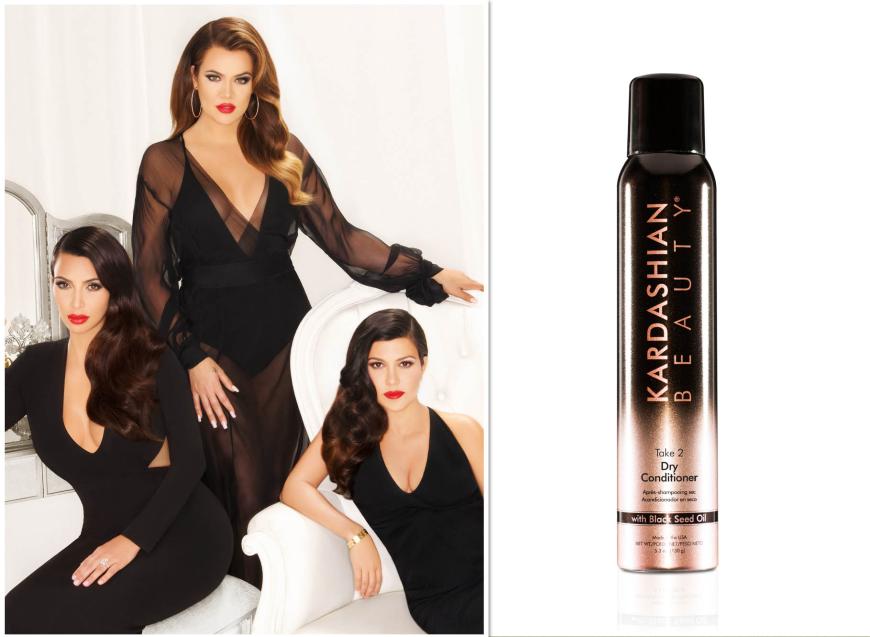 Die Haarlinie der Kardashian Schwestern „Take 2 Dry Conditioner“ bringt Frische ins Haar, ca. 17 Euro