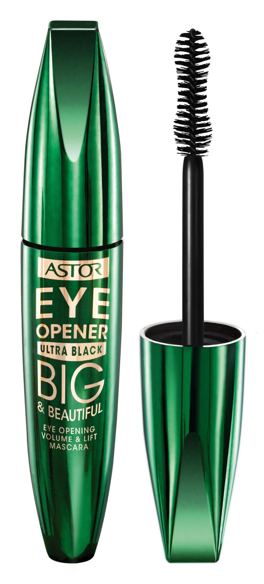 „Big & Beautiful Eye Opener Mascara“ von Astor, pflegt mit Robusta-Kaffee-Extrakt, ca. 8 Euro
