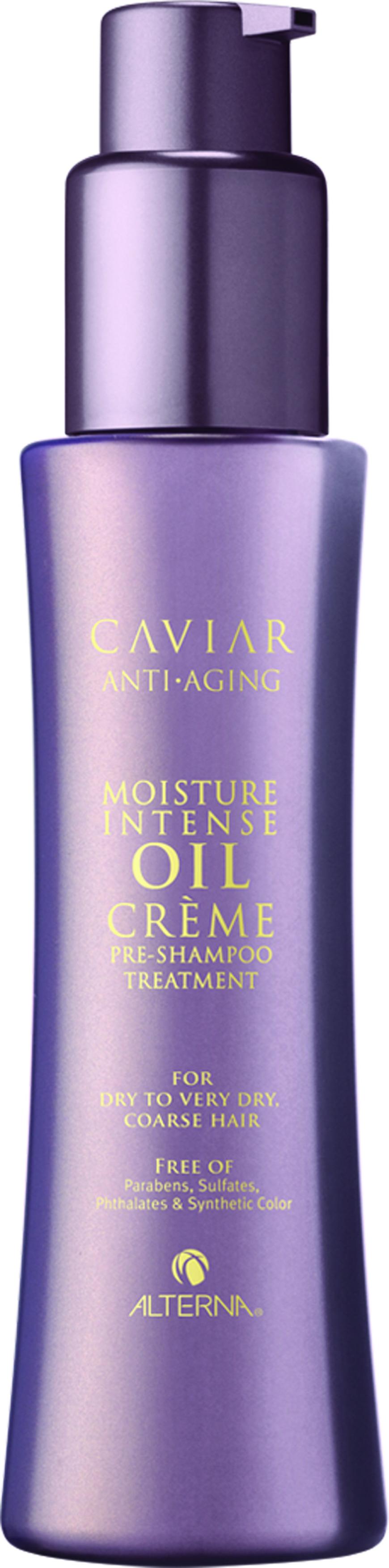 Für trockenes Haar: „Caviar Moisture Intense Oil Créme Pre-Shampoo“ von Alterna, ca. 36 Euro