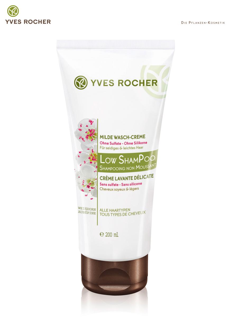 Schont die Haarfasern: „Low ShamPoo Milde Wasch-Creme“ von Yves Rocher, ca. 6 Euro