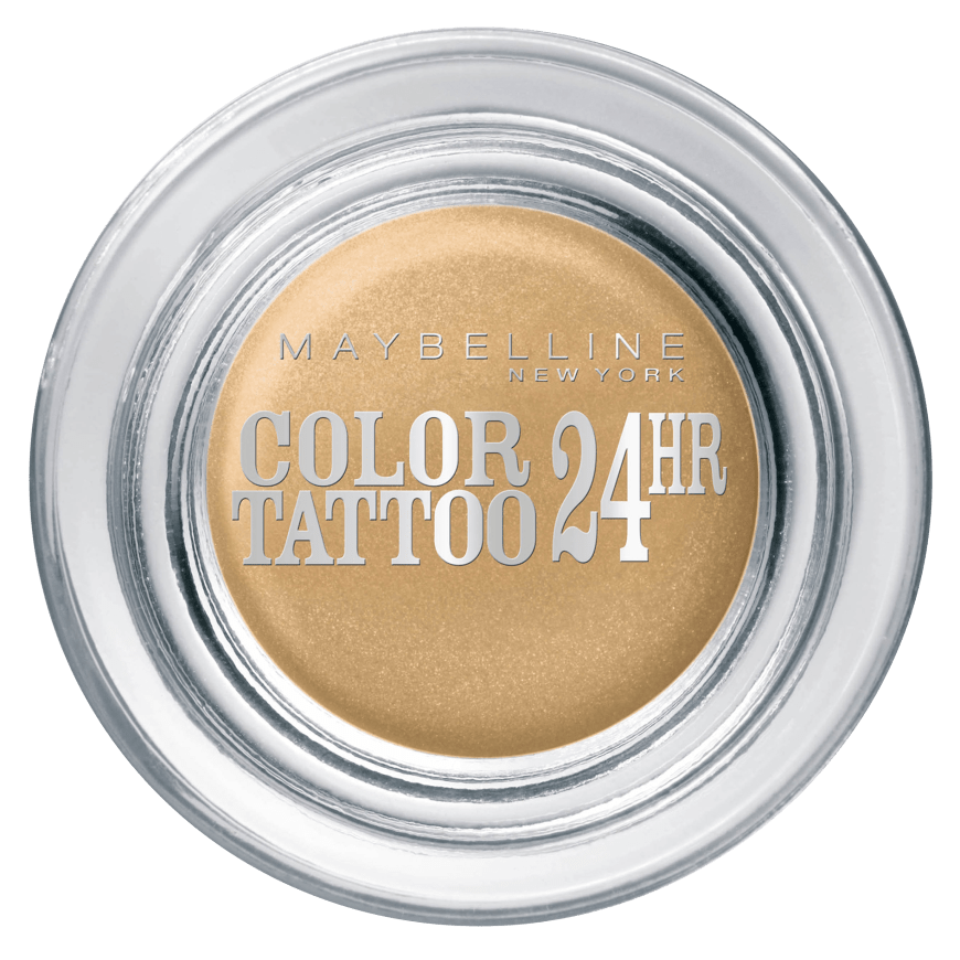 „Eyestudio Color Tattoo 24HR Eyeshadow“ von Maybelline New York, in „Eternal Gold“, ca. 8 Euro