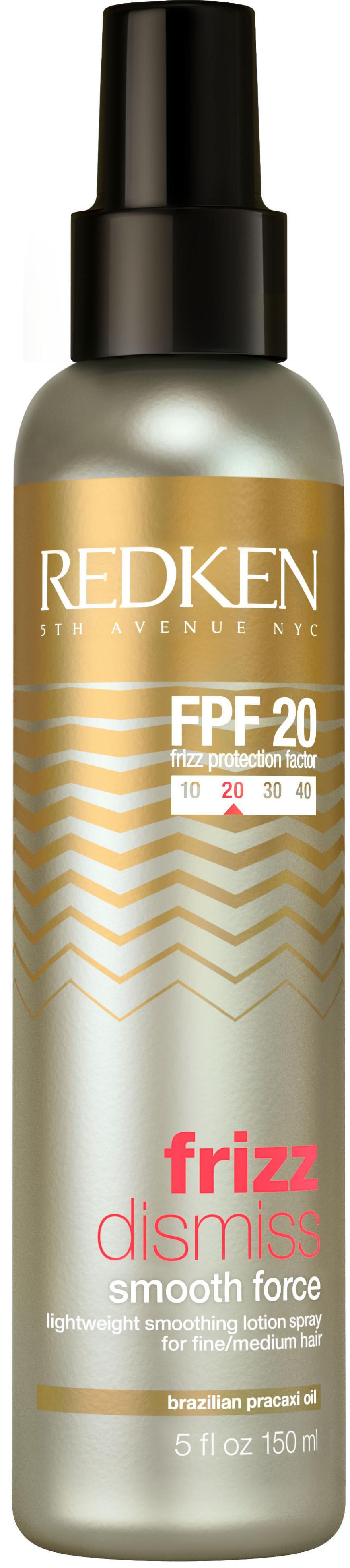 ANTI-FRIZZ & HITZESCHUTZ „Frizz Dismiss Smooth Force“ von Redken, ca. 13 Euro, beim Friseur