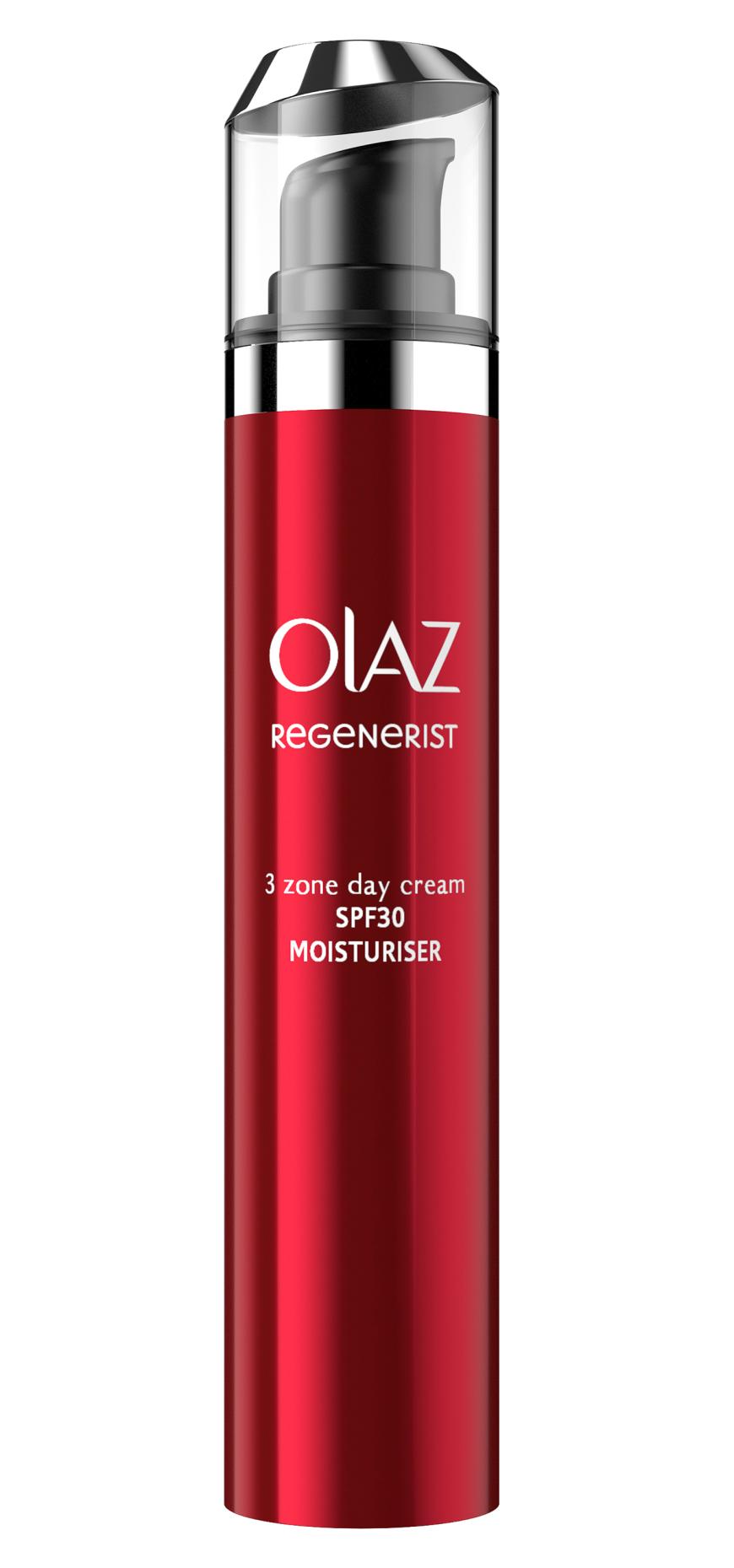 Anti-Aging: „Regenerist 3 Zone Day Cream SPF 30 Moisturiser“ von Olaz, ca. 20 Euro